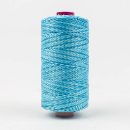 Wonderfil Fruitti Variegated 12 Weight Cotton Thread 400m Sea Blue