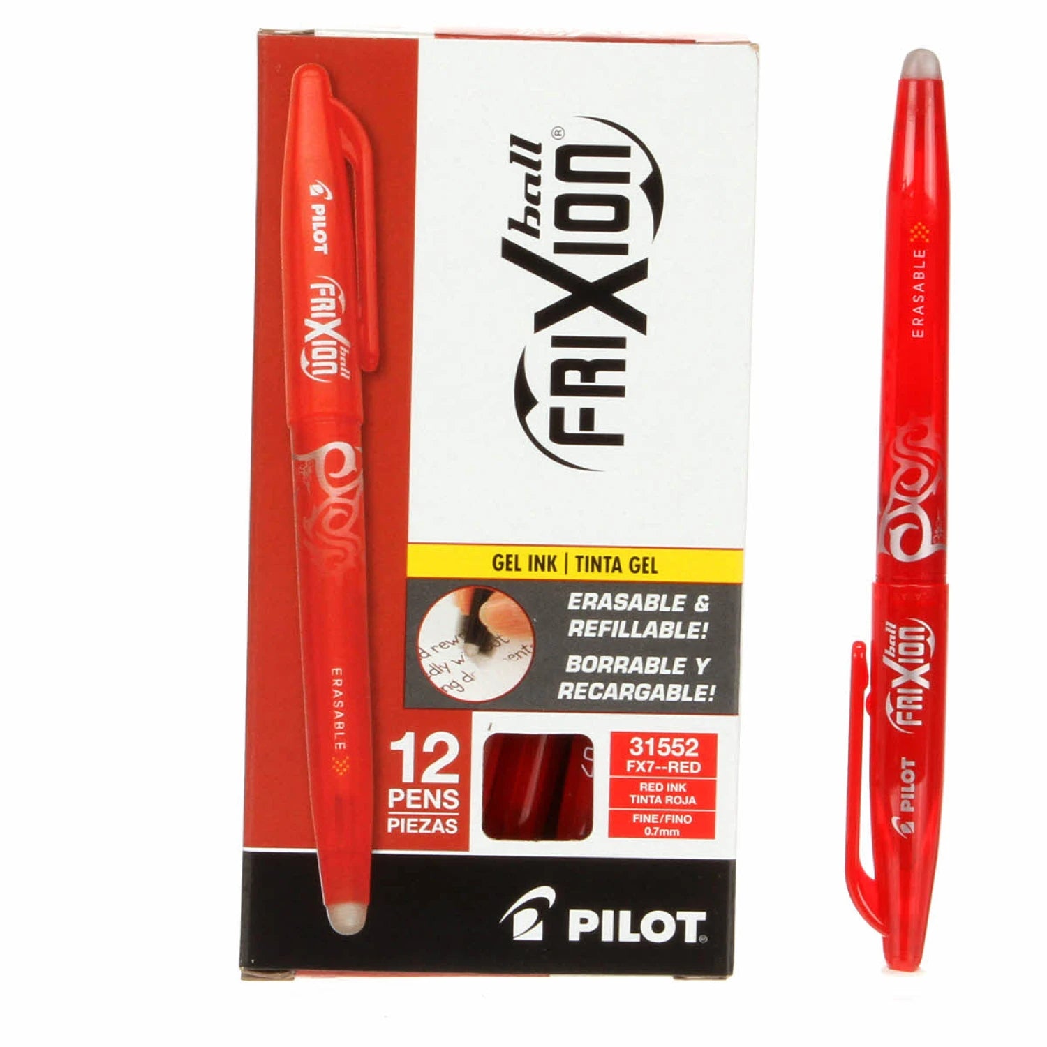 Frixion Pen Red Fine Point .7mm Heat Erase