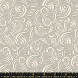 Patterned fabric with swirling designs on a gray background, featuring Ruby Star Society label.