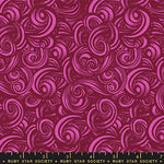 Pink swirling pattern fabric with a ruler at the bottom, featuring Ruby Star Society label.