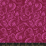 Pink swirling pattern fabric with a ruler at the bottom, featuring Ruby Star Society label.