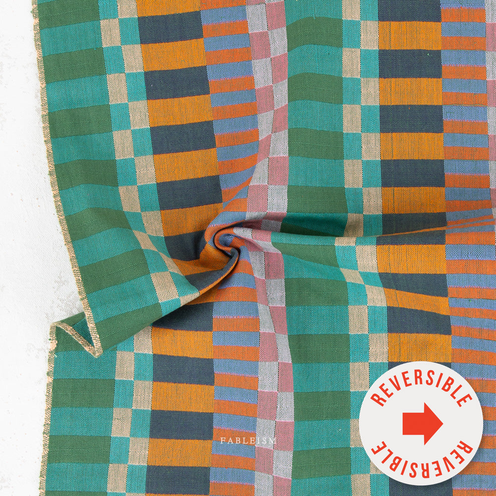 Happy Camper Broken Stripes Cabin Woven Fabric by Fableism