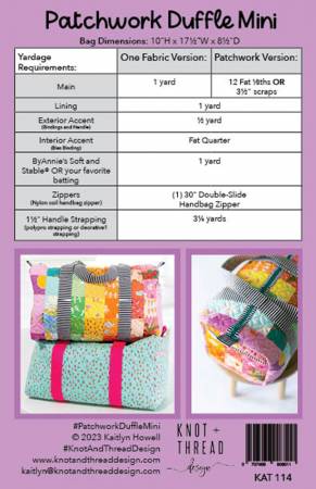 Mini Patchwork Duffle Bag Kit - Kaffe Pink Floral Fabric