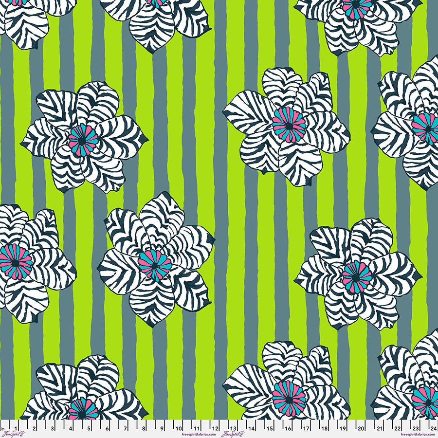 Kaffe Fassett Collective Aug 23 Zebra Lily Green Fabric