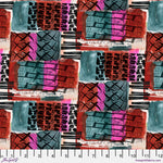 Colorful abstract pattern with a ruler at the bottom for scale.