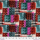 Colorful abstract pattern with a ruler at the bottom for scale.