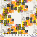 Colorful abstract pattern with a ruler at the bottom for scale, on a white background.