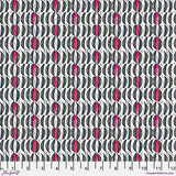 Patterned fabric with geometric design on a white background