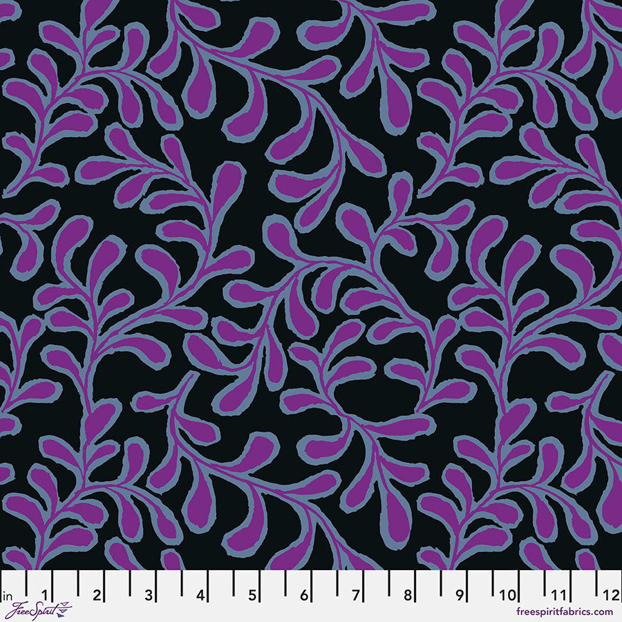 Kaffe Fassett Collective Feb 23 Twig Purple and Black Fabric