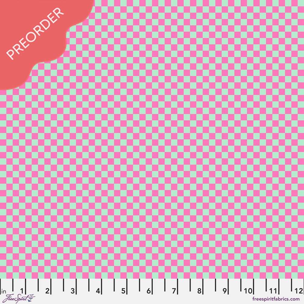 Tula Pink Untamed Check Please Cosmic Pink Fabric