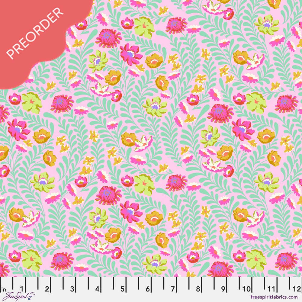 Tula Pink Untamed Flowerfield Lunar Pink Fabric