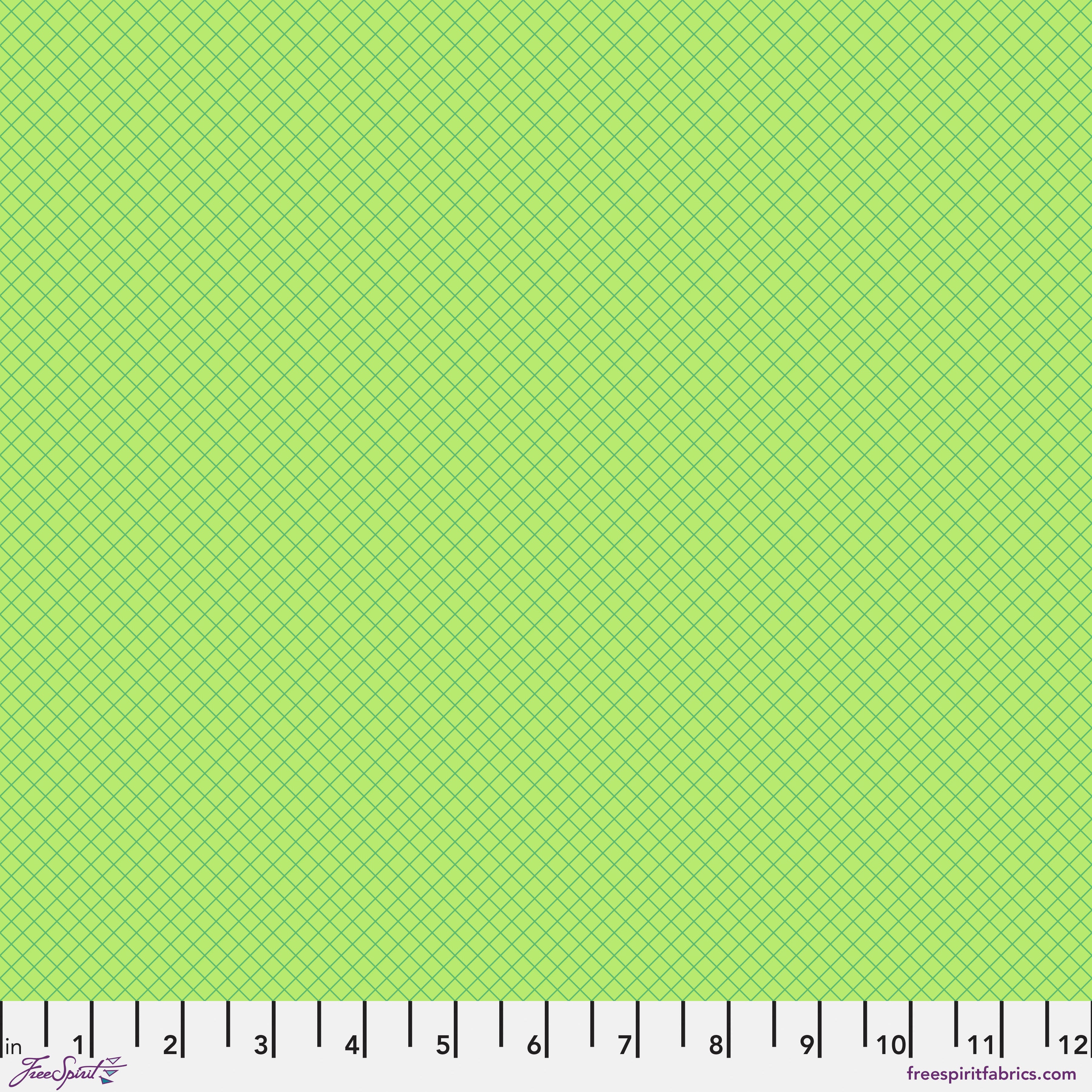Tula Pink True Colors 2025 On the Grid Apple Green Fabric