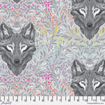 Tula Pink Graywork Wolf of Pink Street Fog Fabric