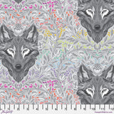 Tula Pink Graywork Wolf of Pink Street Fog Fabric