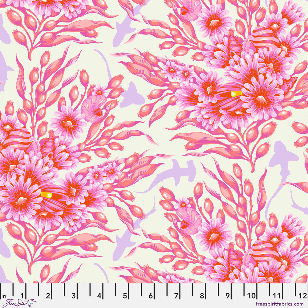 Tula Pink Floral Reef Shadow Sharks Delphine Fabric