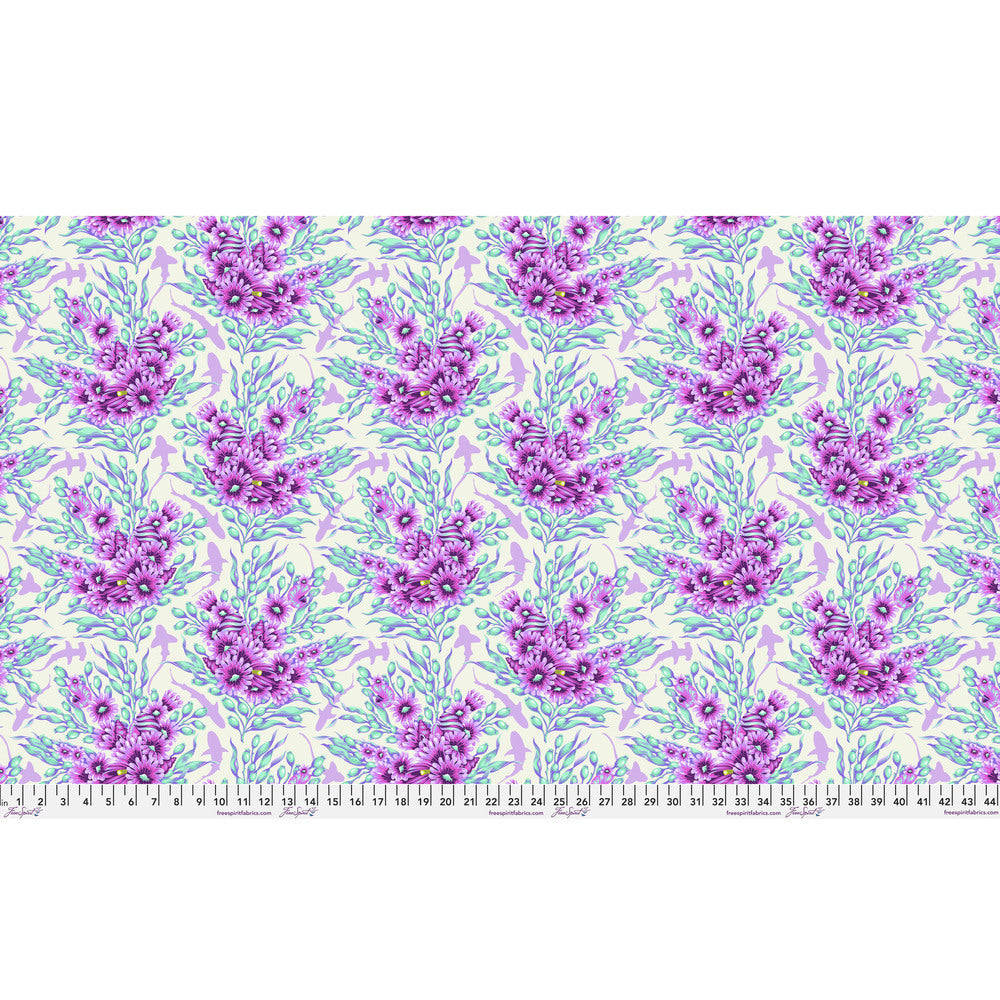 Tula Pink Floral Reef Shadow Sharks Ultraviolet Fabric