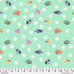 Tula Pink Floral Reef School Crossing Seafoam Fabric