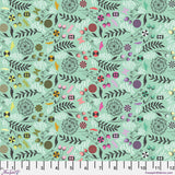 Prince Charming Deja Vu Dandelion Mint Fabric by Tula Pink