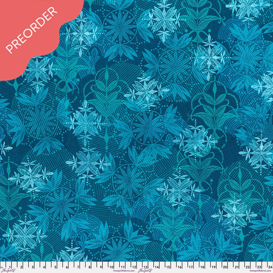 Valori Wells Grace Collection Curious Serene Peacock Teal Blue Fabric