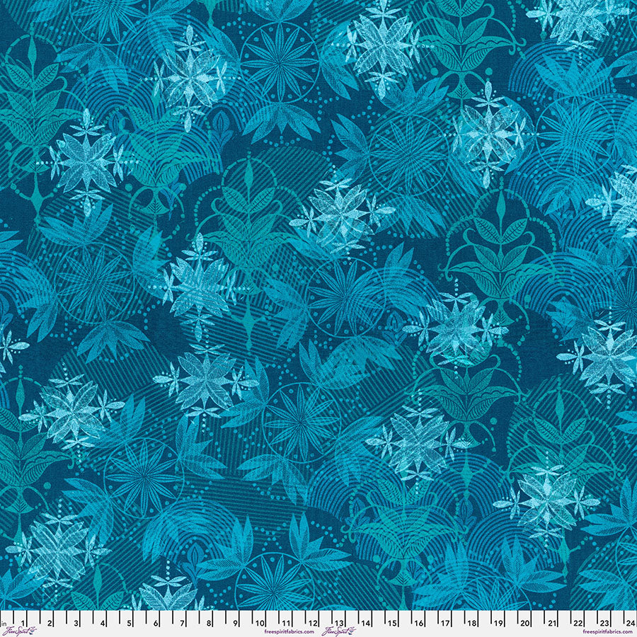 Valori Wells Grace Collection Curious Serene Peacock Teal Blue Fabric