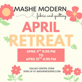 Mashe Quilting Retreat - April 9-12, 2026