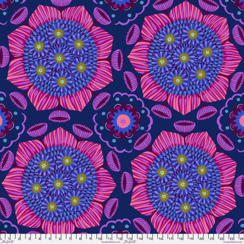 Anna Maria Brave Surprise 108" Wide Backing Navy Floral Fabric