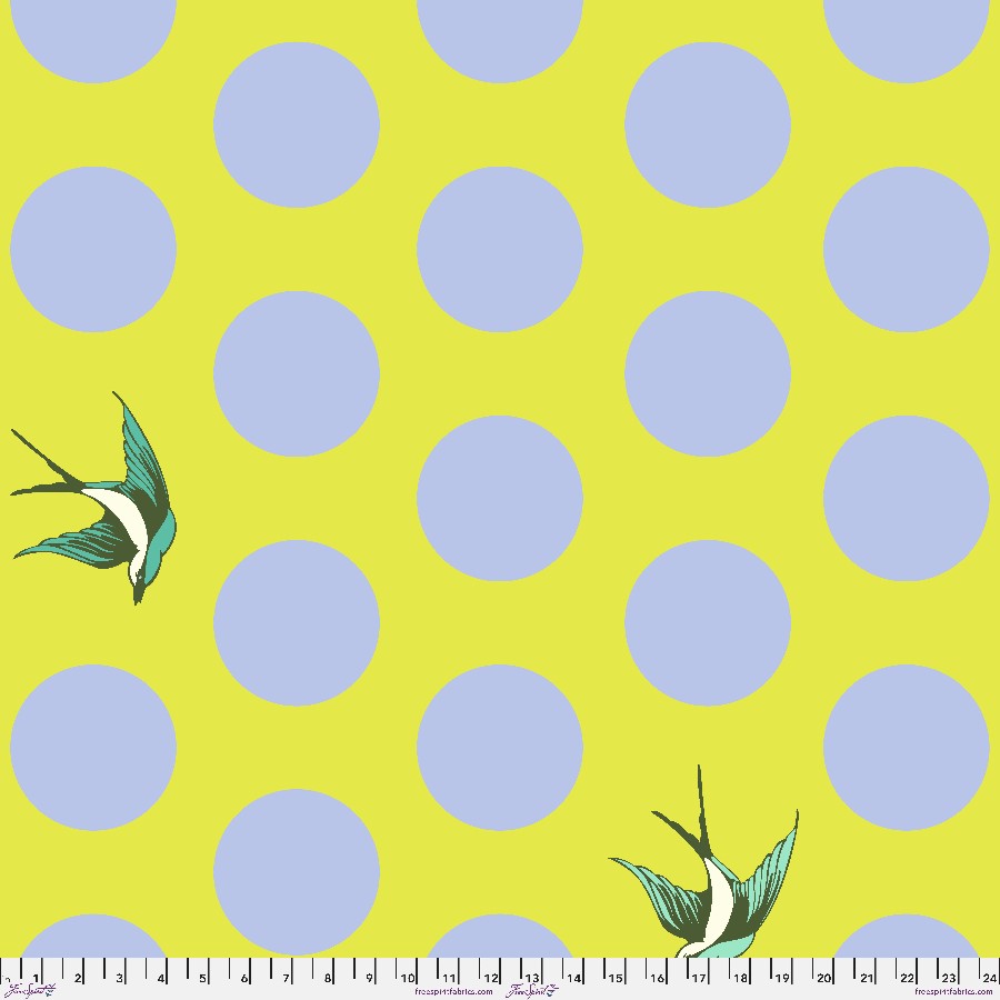 Tula Pink Free Fall Enchanted Yellow Wide Back HALF YARD Fabric