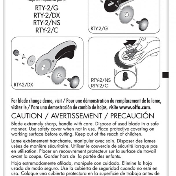 Olfa Rotary Replacement Blade 45mm 2 Pack
