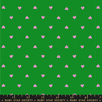 Ruby Star Society Trinketry Hearts Deep Verdant Neon Fabric