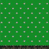 Ruby Star Society Trinketry Hearts Deep Verdant Neon Fabric
