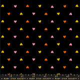 Ruby Star Society Trinketry Hearts Black Fabric