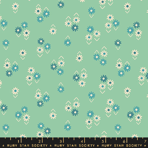 Ruby Star Society Juicy Baby Flowers Moss Green Fabric