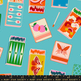 Ruby Star Society Trinketry Matchbooks Turquoise Blue Fabric