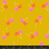 Ruby Star Society Trinketry Cherries Goldenrod Fabric