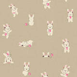Lofi Linens Rabbeats Khaki Fabric by Ruby Star Society