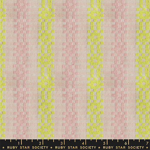 Lofi Loom Bitmap Soft Pink Woven Fabric by Ruby Star Society
