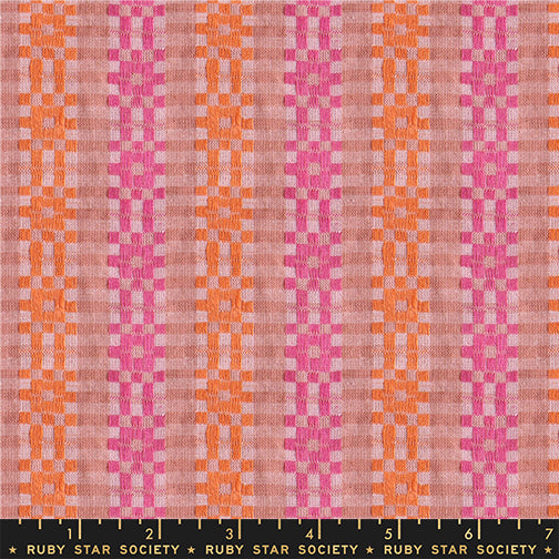 Lofi Loom Bitmap Plum Woven Fabric by Ruby Star Society