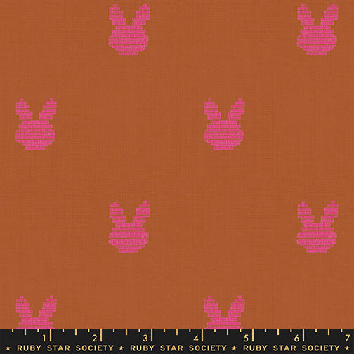 Lofi Loom Bunnies Saddle Woven Fabric by Ruby Star Society
