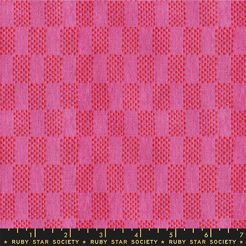 Lofi Loom Seed Beads Vivid Pink Woven Fabric by Ruby Star Society