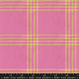 Lofi Loom Tattersome Vivid Pink Woven Fabric by Ruby Star Society