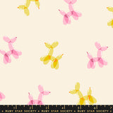 Float Balloon Doggie Natural Fabric by Ruby Star Society