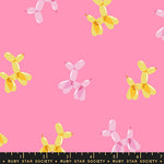 Float Balloon Doggie Lucky Pink Fabric by Ruby Star Society