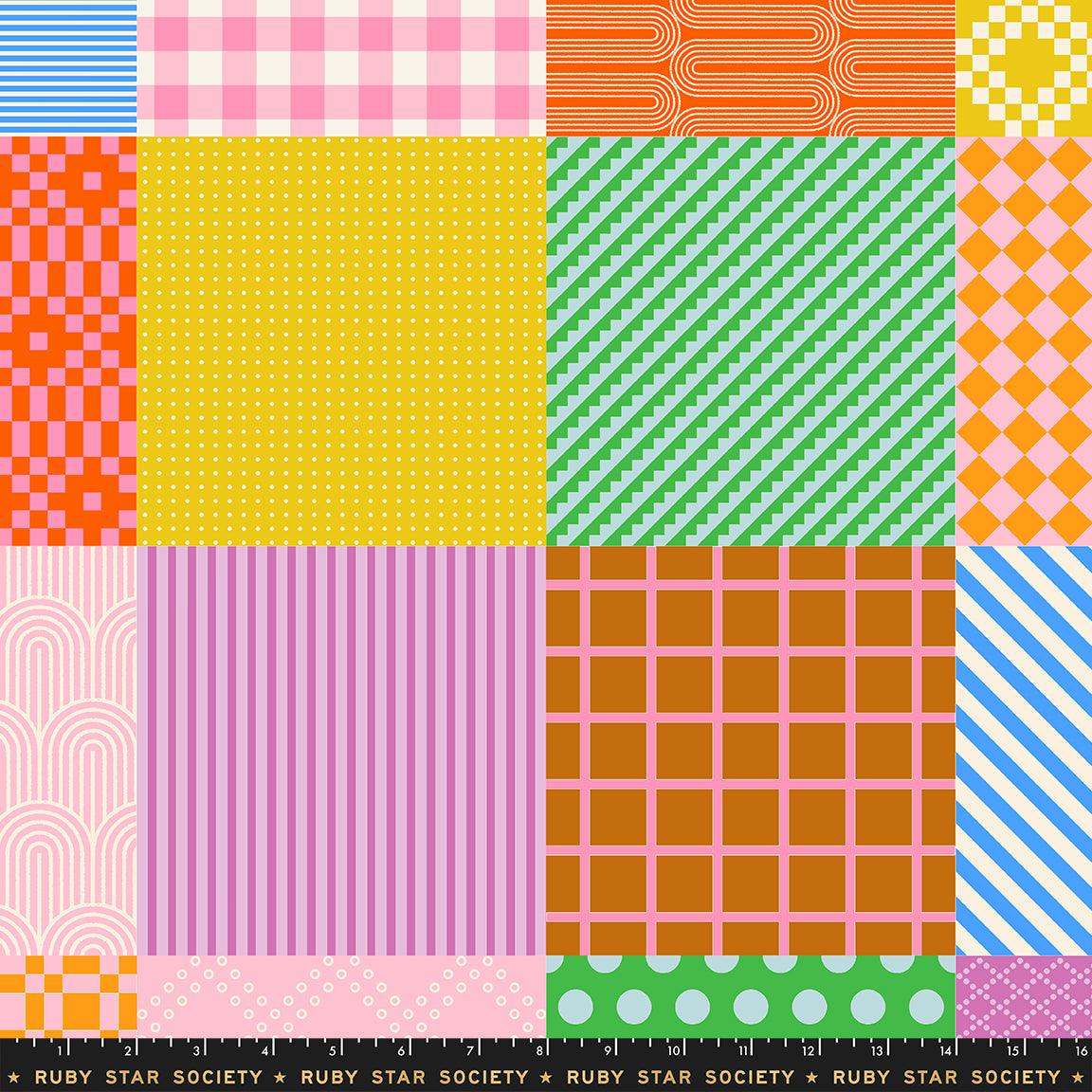Float Sampler Cheater Posy Fabric by Ruby Star Society