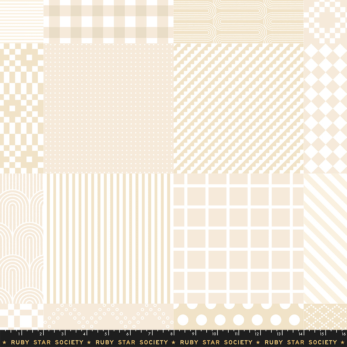 Float Sampler Cheater Parchment Fabric by Ruby Star Society