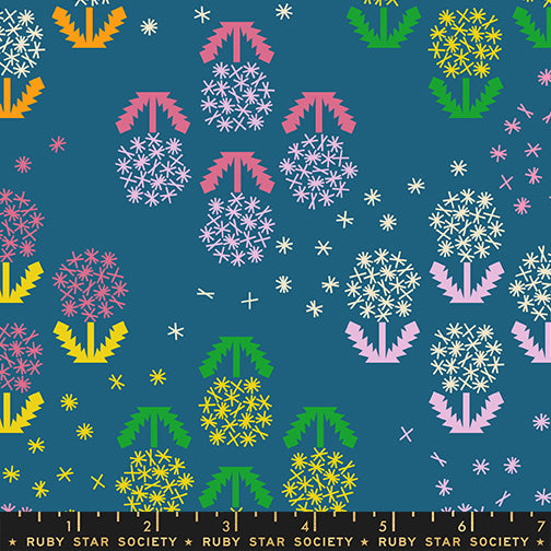 Float Wishes Teal Canvas Fabric by Ruby Star Society