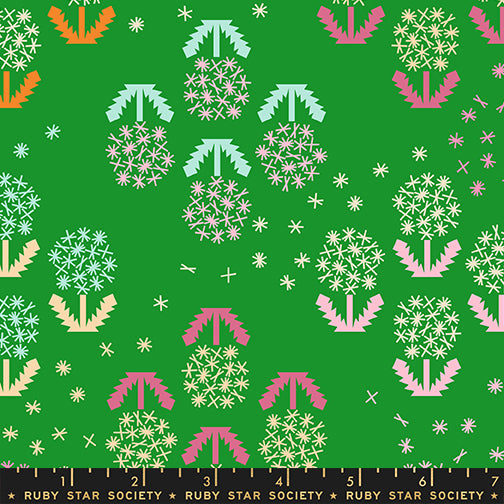 Float Wishes Deep Verdant Canvas Fabric by Ruby Star Society