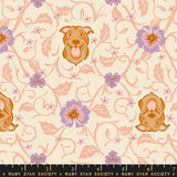 Ruby Star Society Dog Park Pitbull Floral Shell Cream Fabric