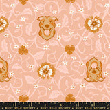 Ruby Star Society Dog Park Pitbull Floral Dahlia Pink Fabric