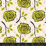 Ink Shop Roses Pistachio Fabric by Ruby Star Society