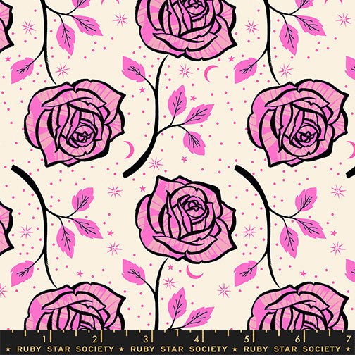  Ink Shop Roses Lipstick Fabric by Ruby Star Society